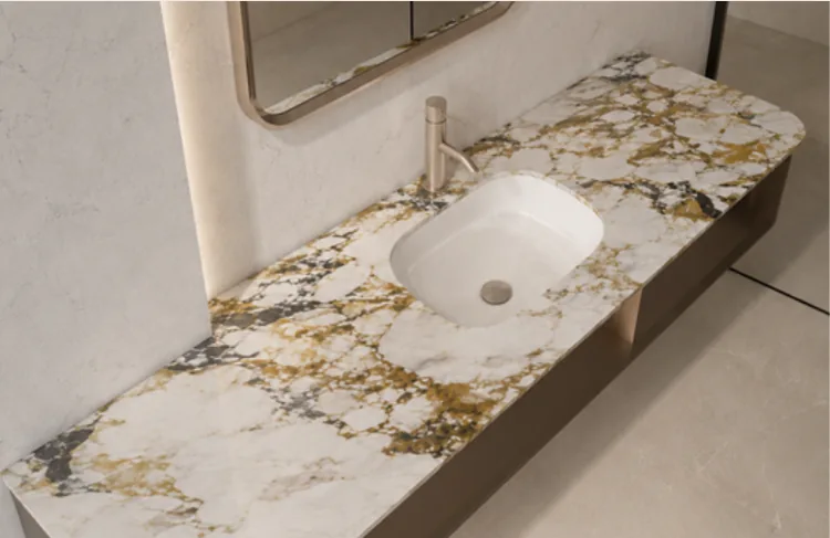 Grandios veined stone benchtop with undermount basin